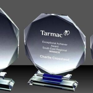 Swatkins Clear Glass with Blue Stand in presentation box