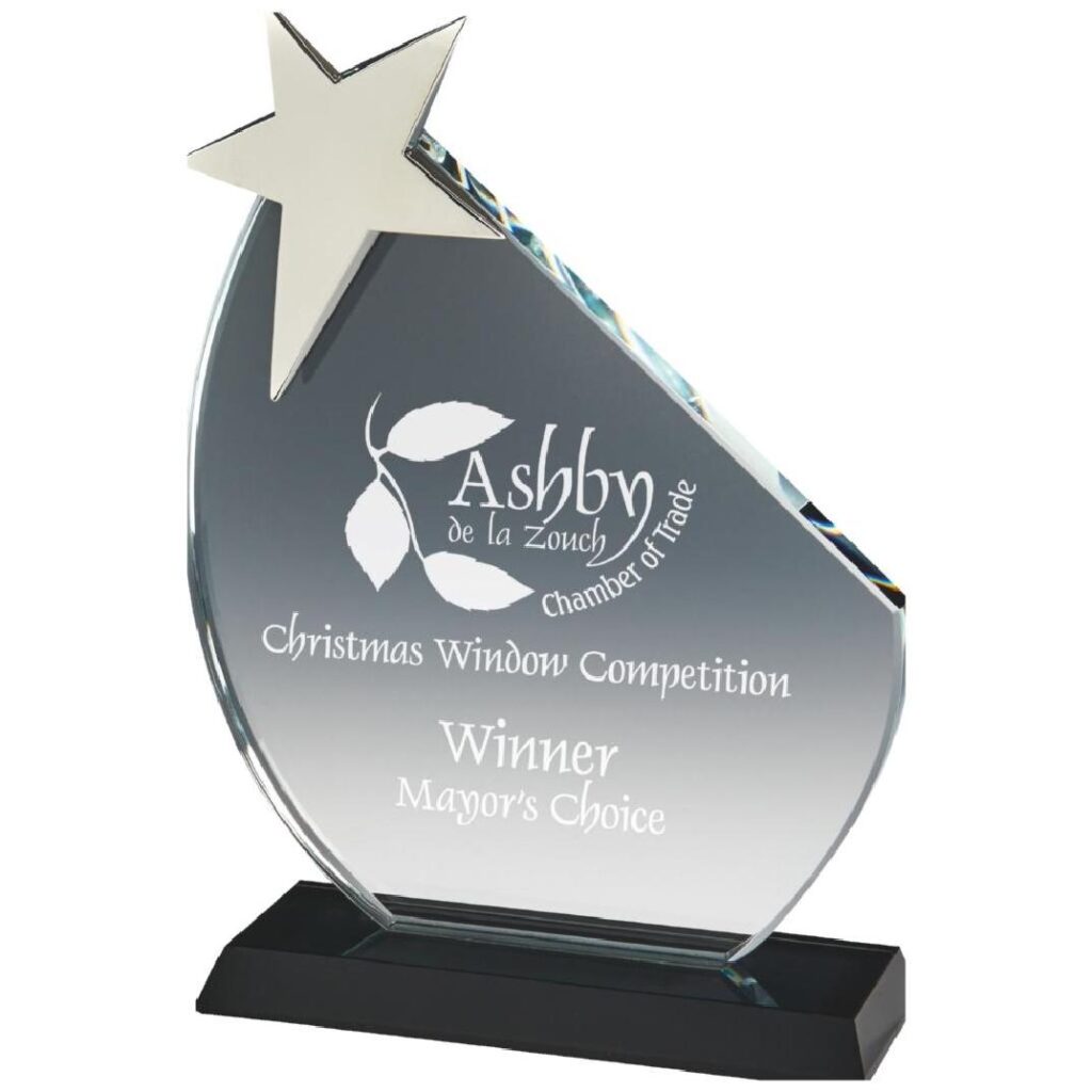 Clear Glass Metal Star With Presentation Box The Best Glass Plaques