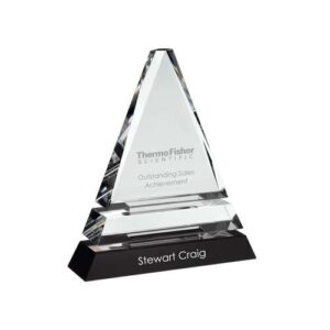 Clear Glass Triangular plaque