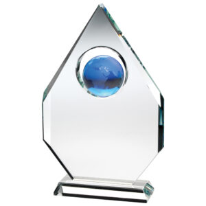 Clear Glass with Blue Globe