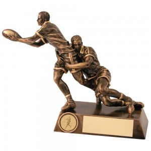 Rugby resin trophy