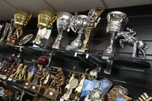 An assortment of sports trophies offered for all trypes of sports