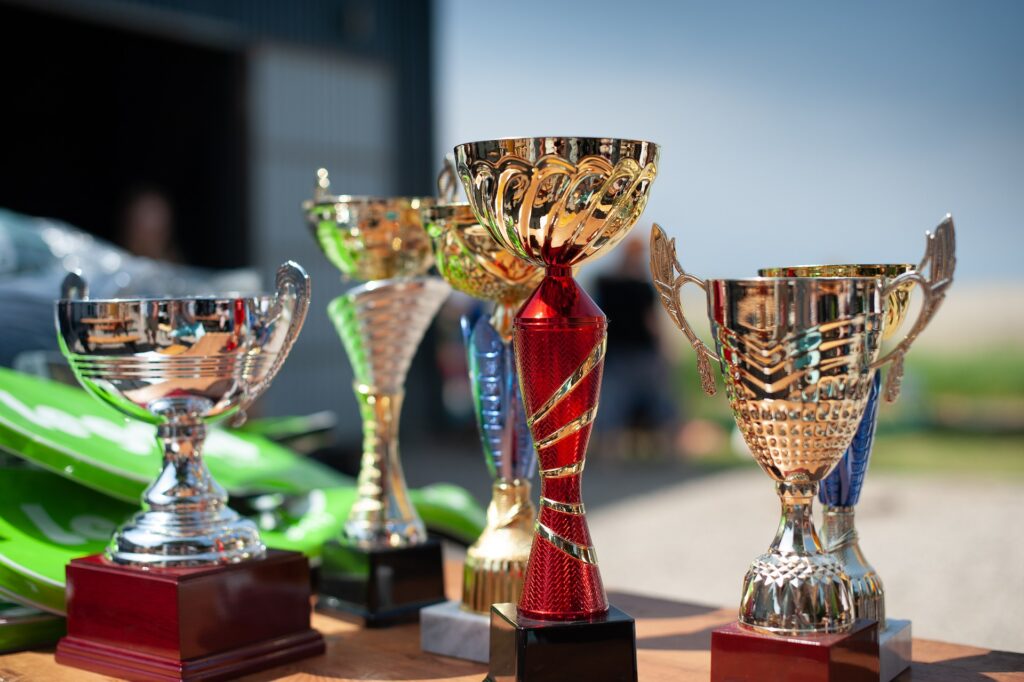 Trophy cups and awards. Sports trophies