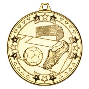Gold 50mm football medal