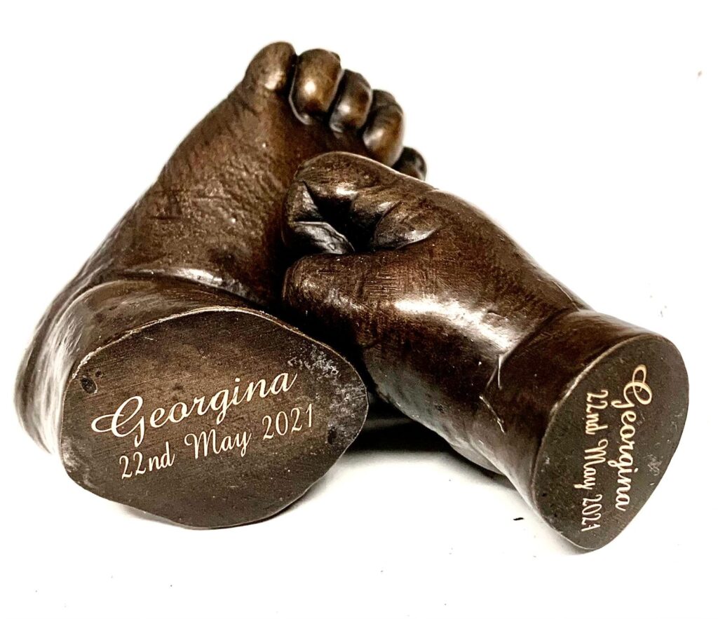 Babies engraved foot and hand Bust Expert Trophy Services