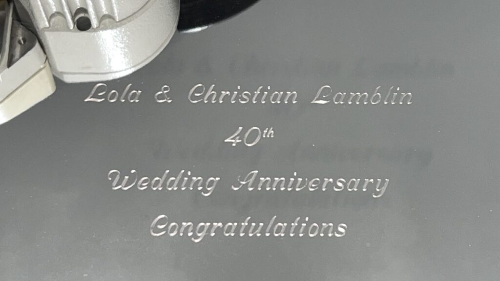 P.C engravers pewter wedding anniversary gift